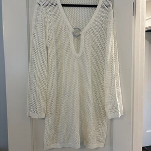 White crochet swim cover-up